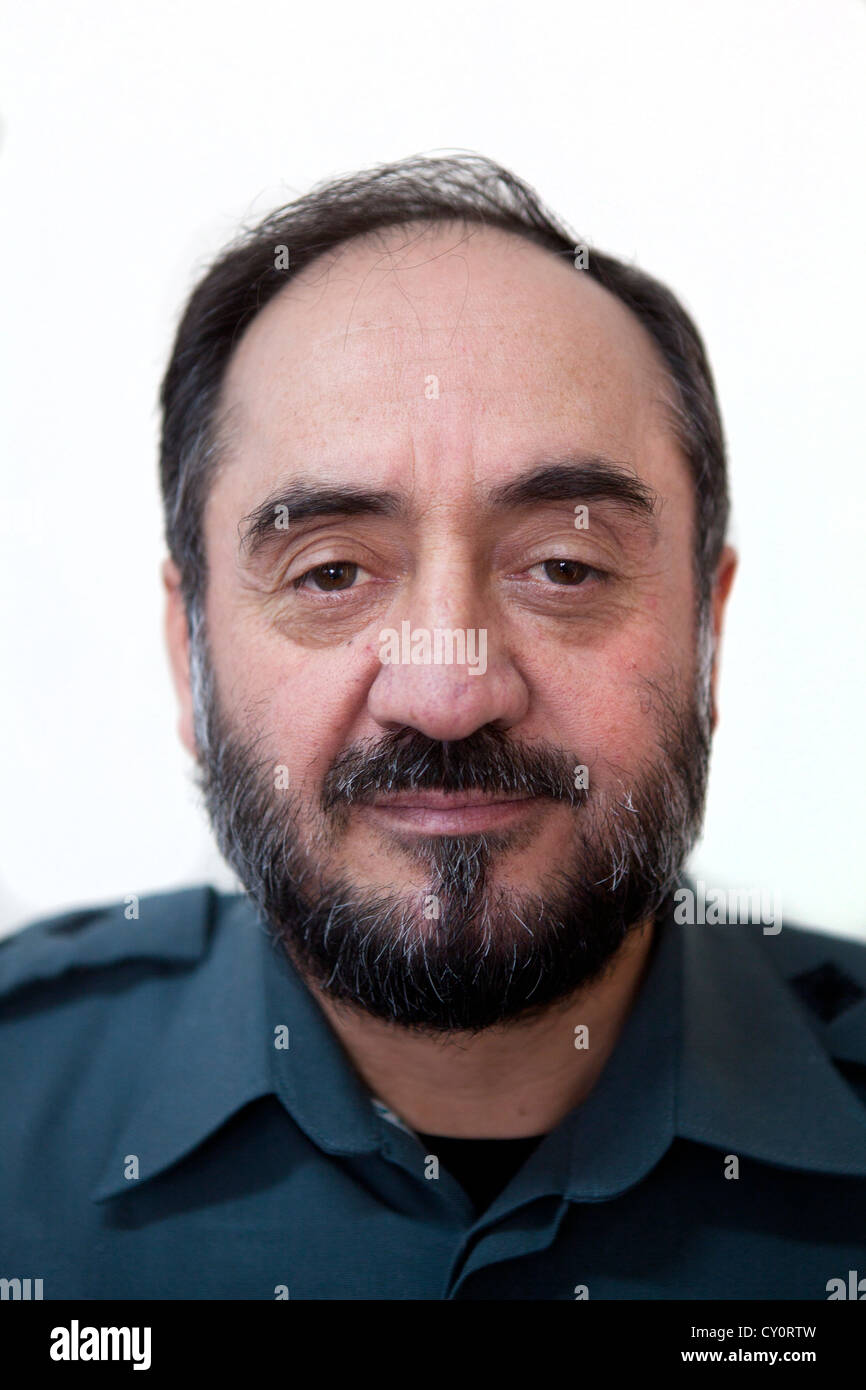Samiullah Qatra, il capo di polizia afgana di Kunduz, Afghanistan Foto Stock