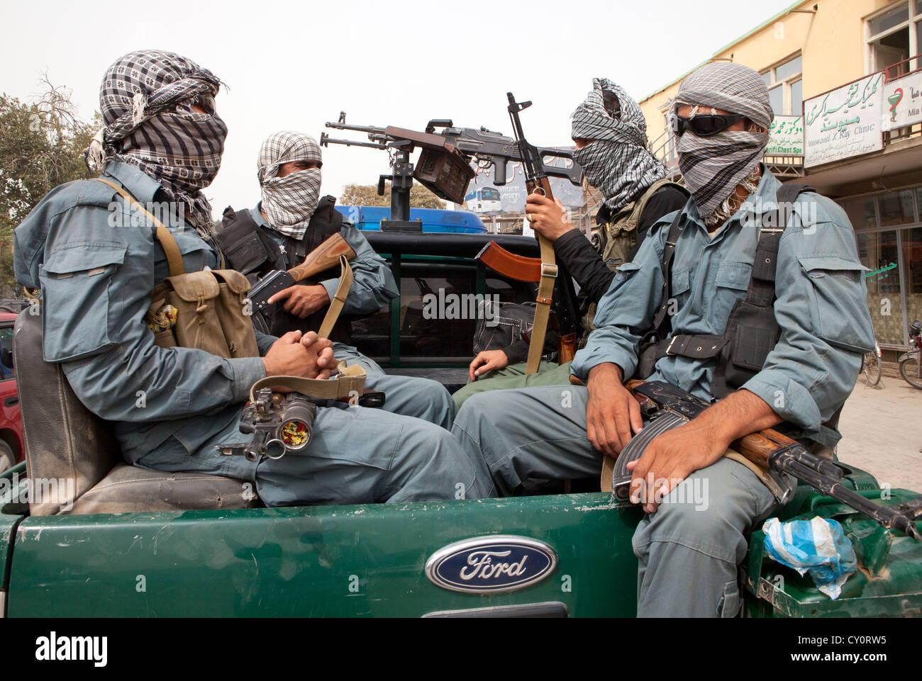 Polizia nazionale afgana di Kunduz, Afghanistan Foto Stock