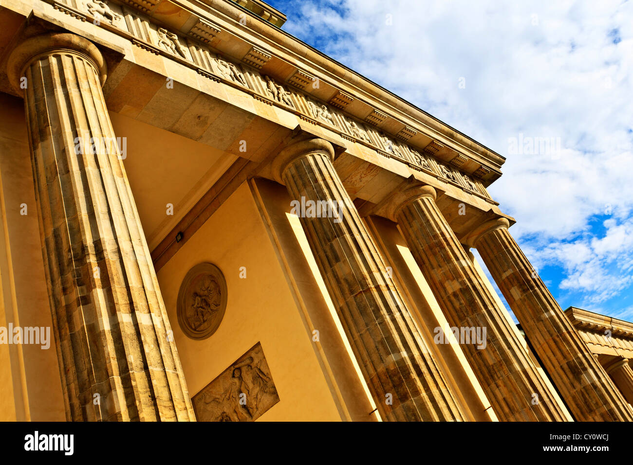 Porta di Brandeburgo Berlino Germania Brandeburgo Arch Berlino Germania Foto Stock