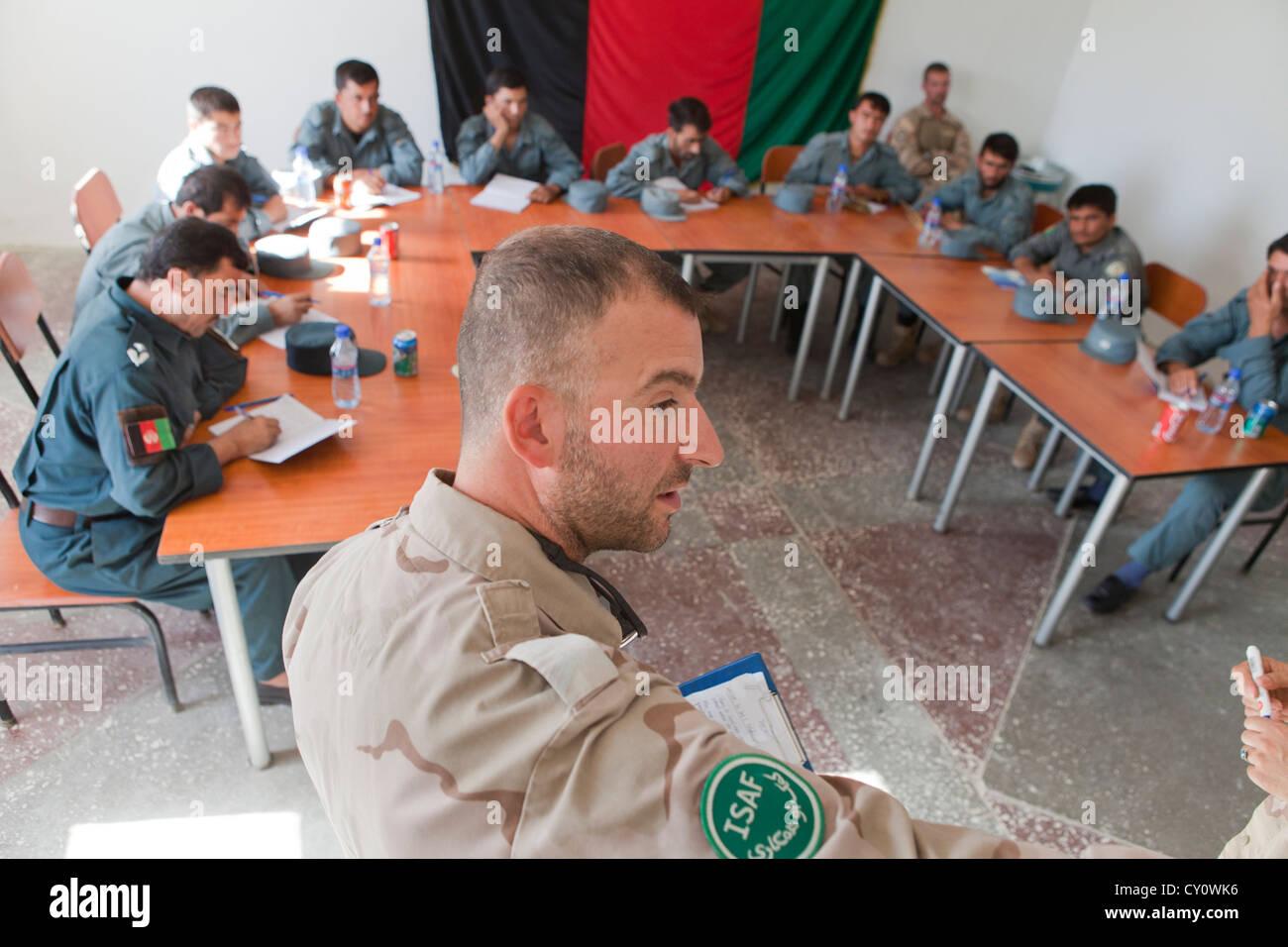 La formazione del personale di polizia center di Kunduz, Afghanisan. Foto Stock