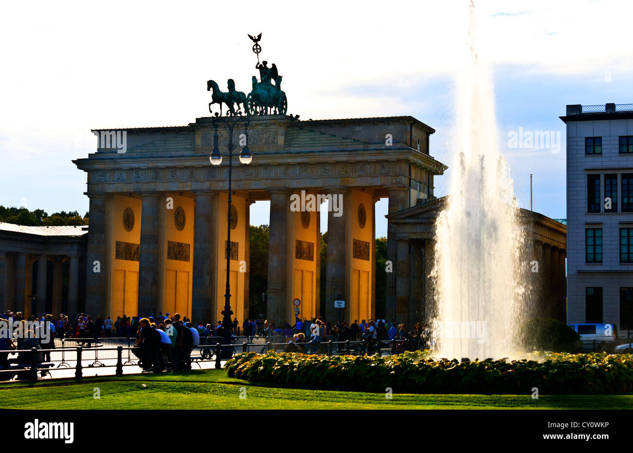 Porta di Brandeburgo Berlino Germania Brandeburgo Arch Berlino Germania Foto Stock