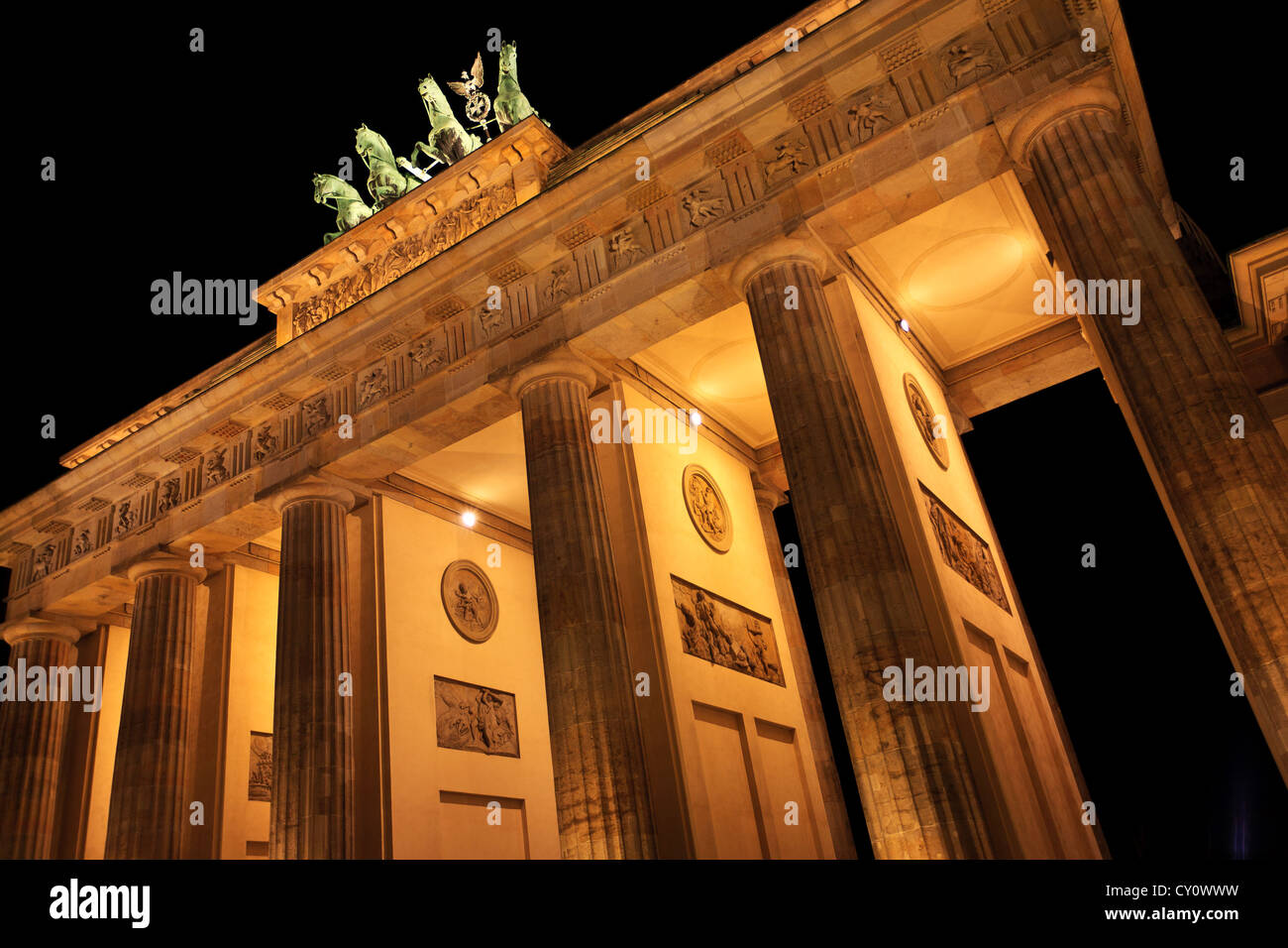 Porta di Brandeburgo Berlino Germania Brandeburgo Arch Berlino Germania Foto Stock