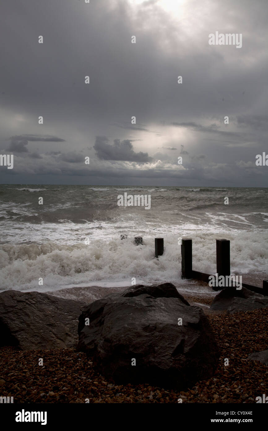 Solent da Milford-on-sea Hampshire Inghilterra Foto Stock