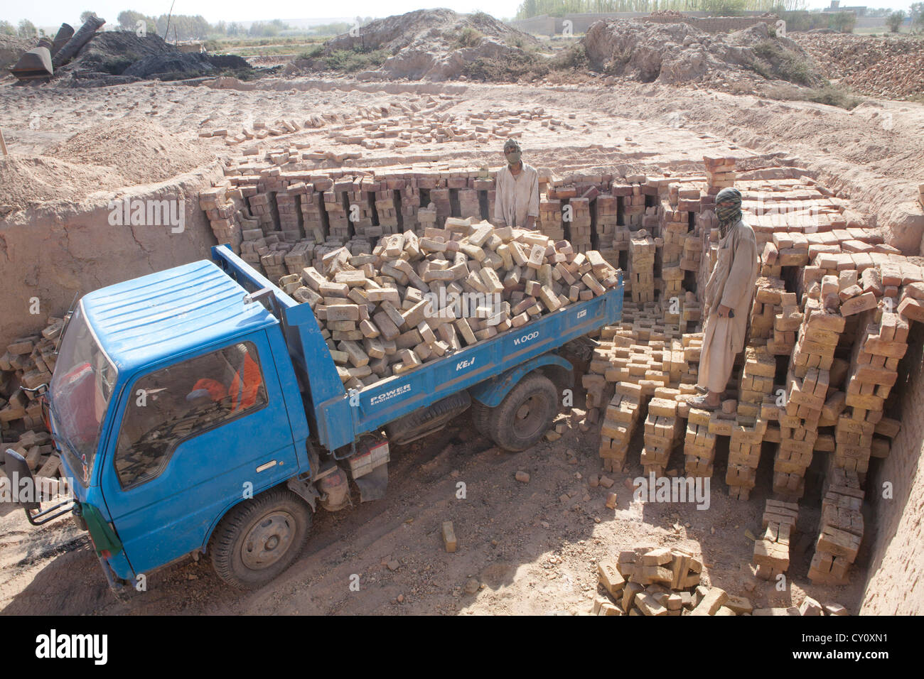Fabbrica di mattoni a Kunduz, Afghanistan. Foto Stock
