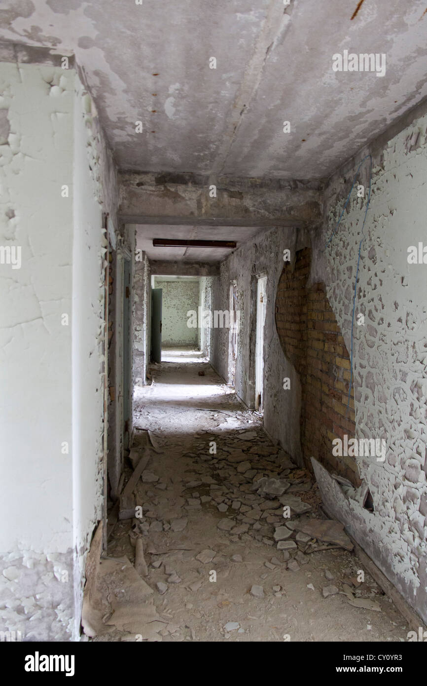 Hotel, Pripjat, Chernobyl Zona di esclusione Foto Stock