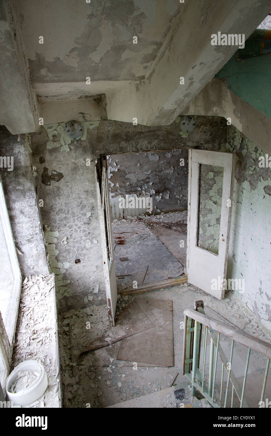 Hotel, Pripjat, Chernobyl Zona di esclusione Foto Stock