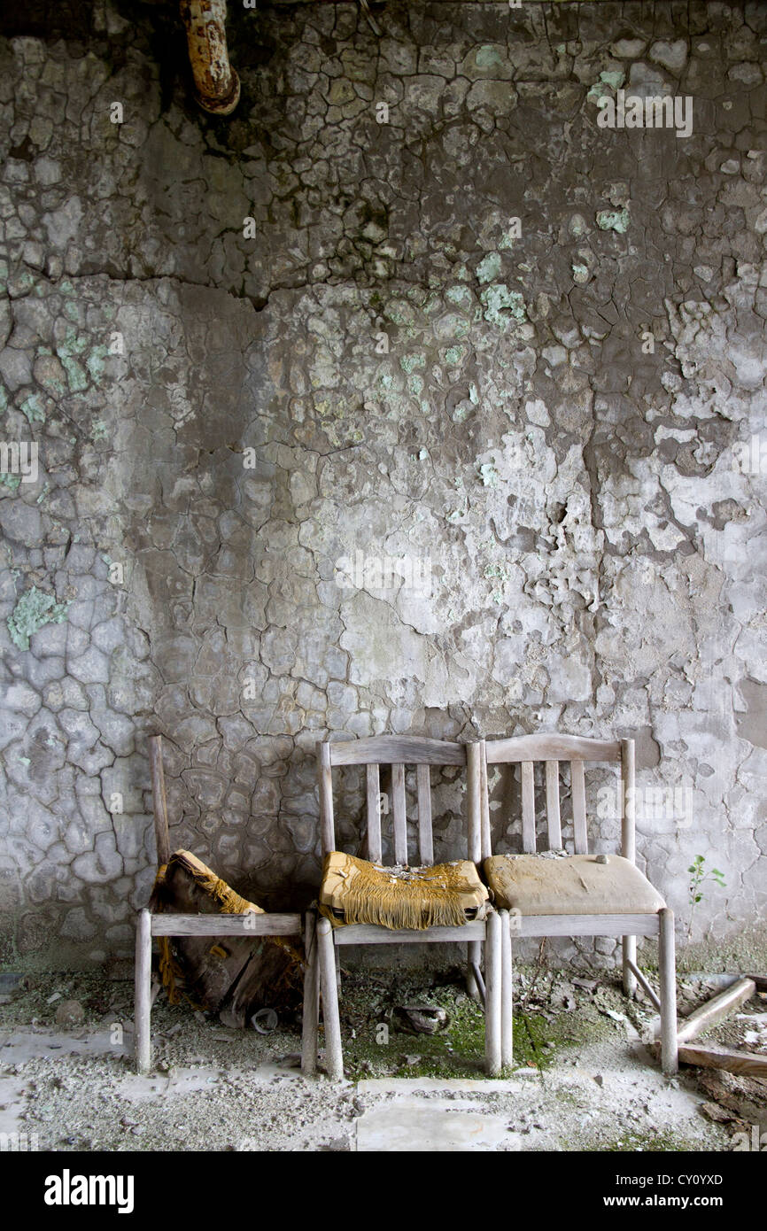 Hotel, Pripjat, Chernobyl Zona di esclusione Foto Stock