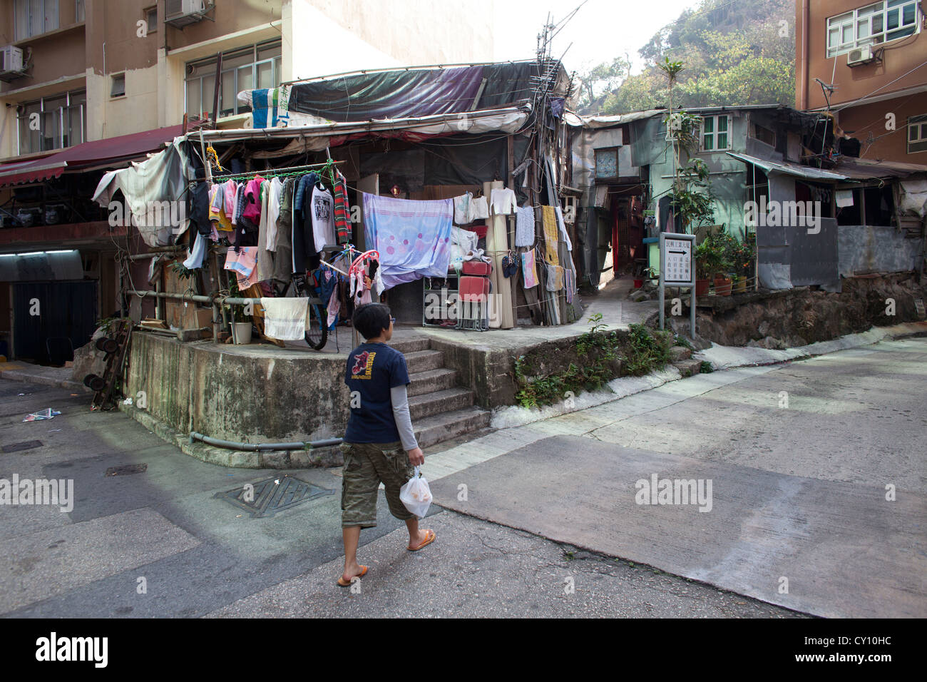 La povertà in hongkong Foto Stock