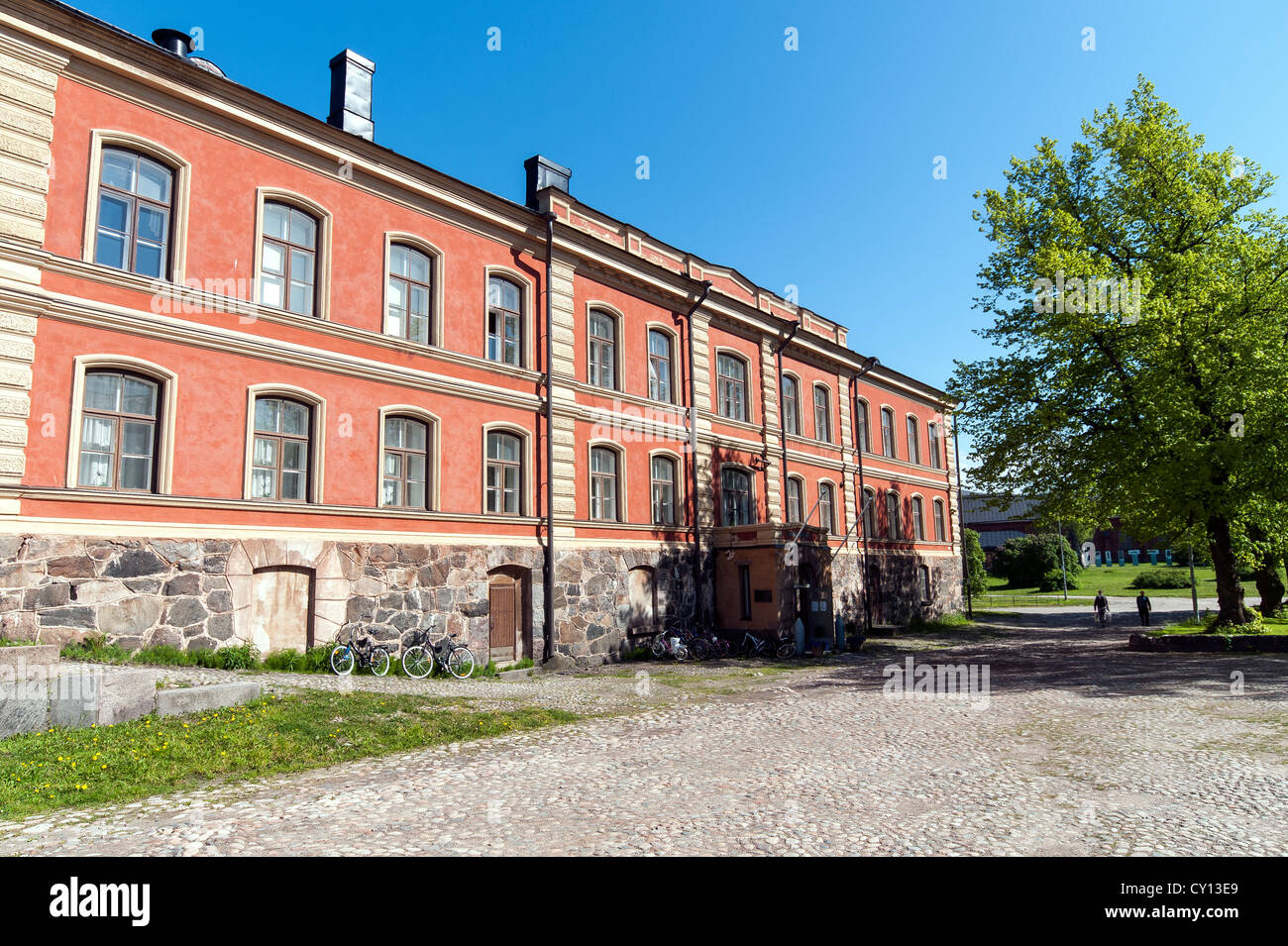 Architettura in Suomenlinna, a 20 minuti di barca dal porto di Helsinki, Finlandia Foto Stock