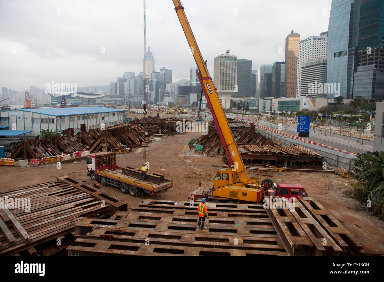 Lo sviluppo urbano di Hong Kong Foto Stock