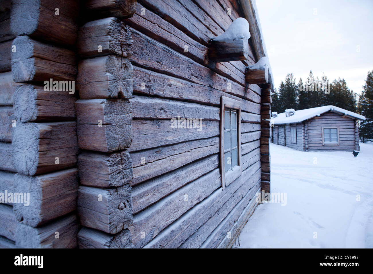 Logcabin in Finlandia Foto Stock
