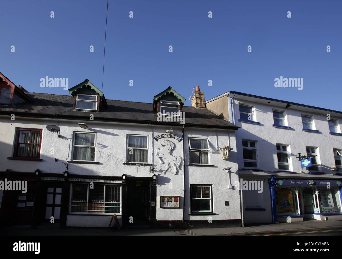 High Street, Builth Wells, Powys, Galles. Foto Stock