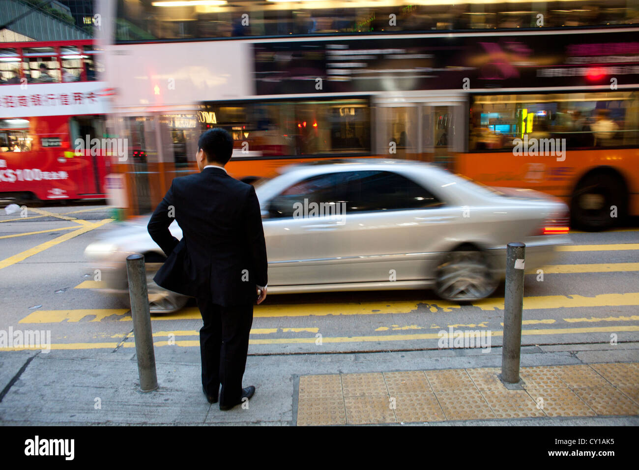 I mezzi di trasporto pubblico in Hongkong Foto Stock