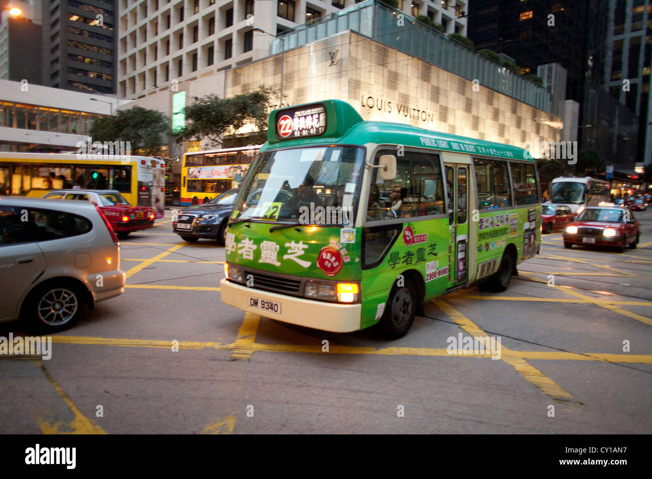 I mezzi di trasporto pubblico in Hongkong Foto Stock