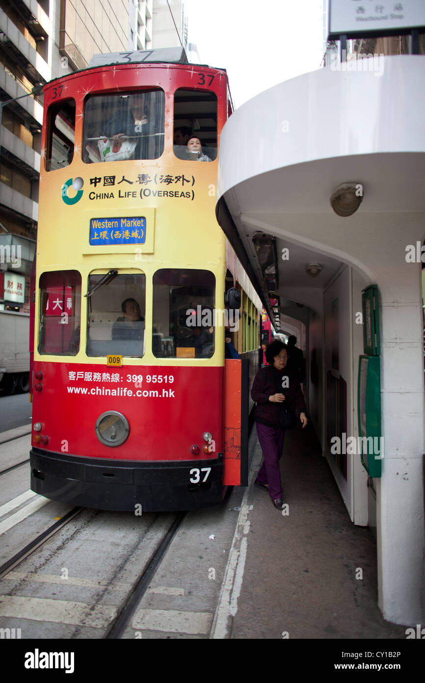 I mezzi di trasporto pubblico in Hongkong Foto Stock