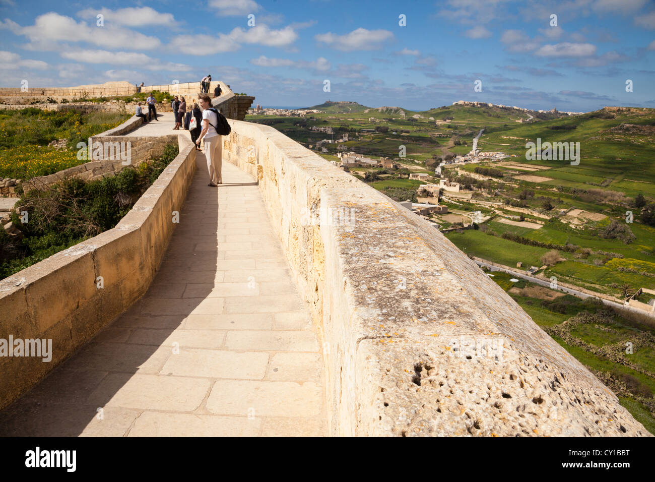 Le pareti della cittadella di Victoria a Malta Foto Stock