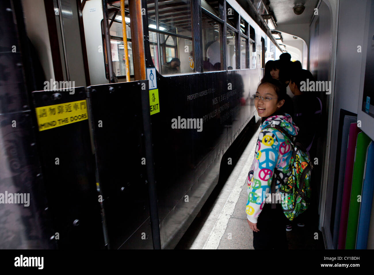 I mezzi di trasporto pubblico in Hongkong Foto Stock