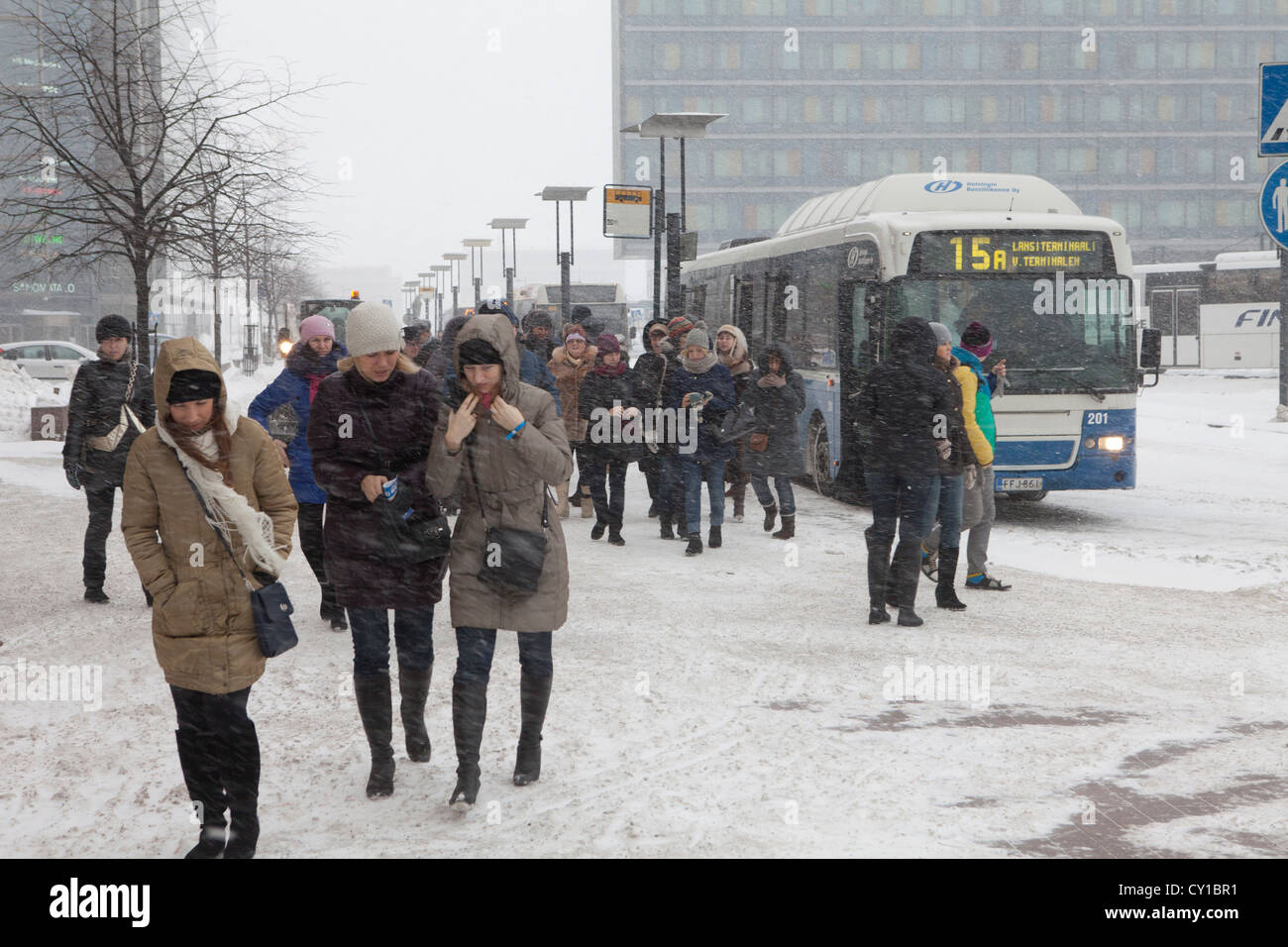 Degli autobus di Helsinki Foto Stock