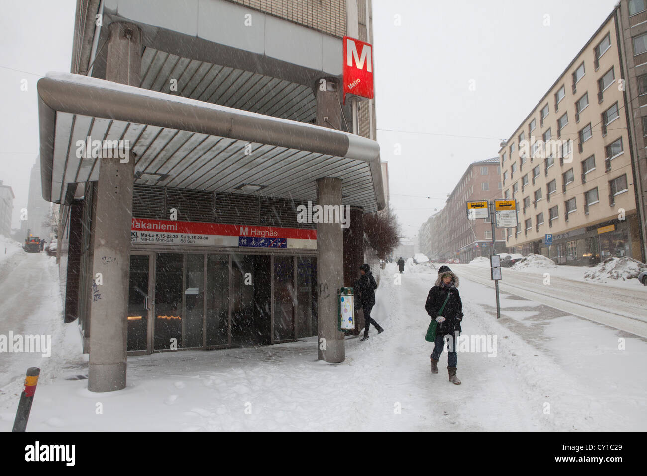 La stazione della metropolitana di Helsinki Foto Stock
