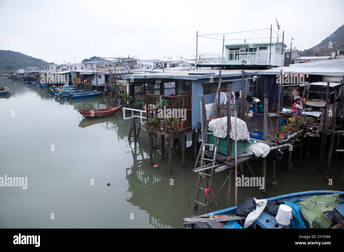 Tai-O è un villaggio di pescatori oustide Hongkong Foto Stock
