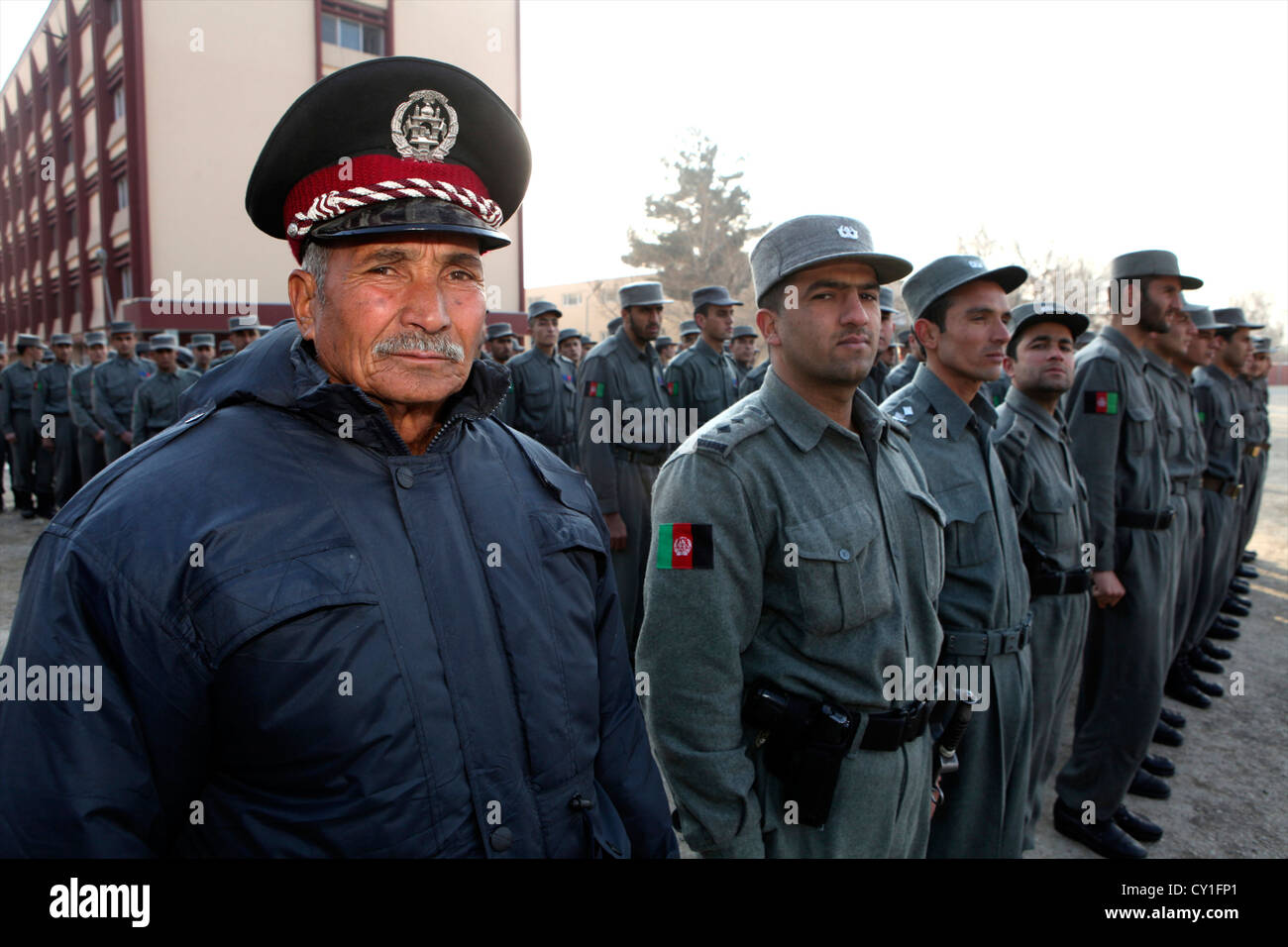 Graduazione della polizia nazionale afgana ufficiali a Kabul. Foto Stock