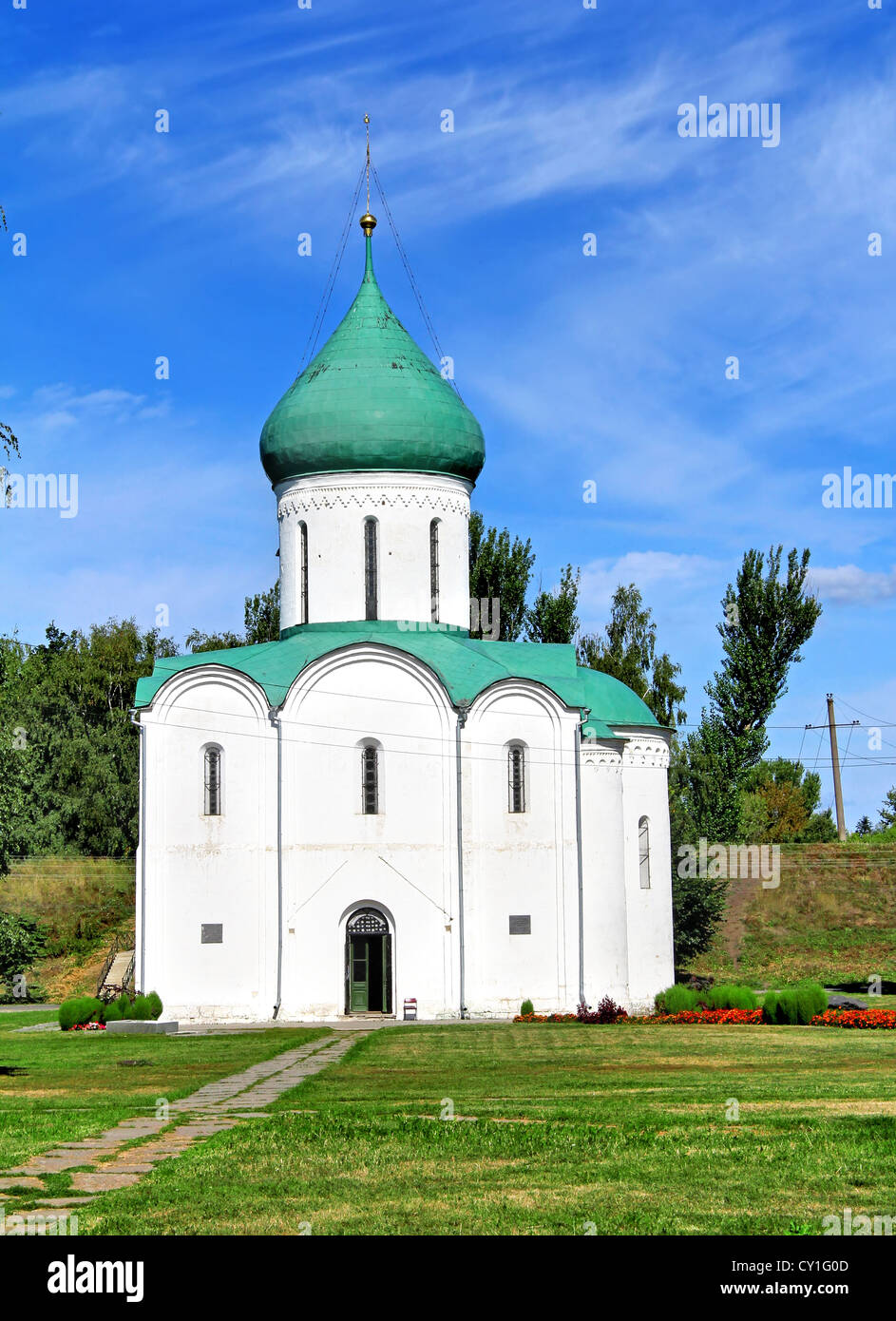 Chiesa della Trasfigurazione (1152) in Pereslavl-Zalessky, Russia Foto Stock