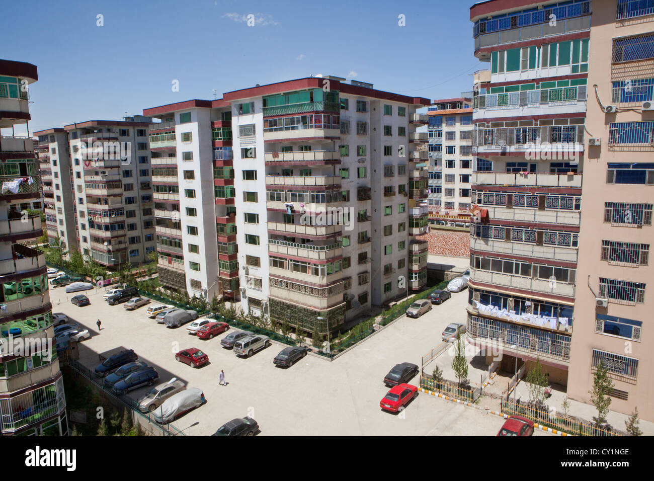 Edifici di appartamenti a Kabul, Afghanistan Foto Stock