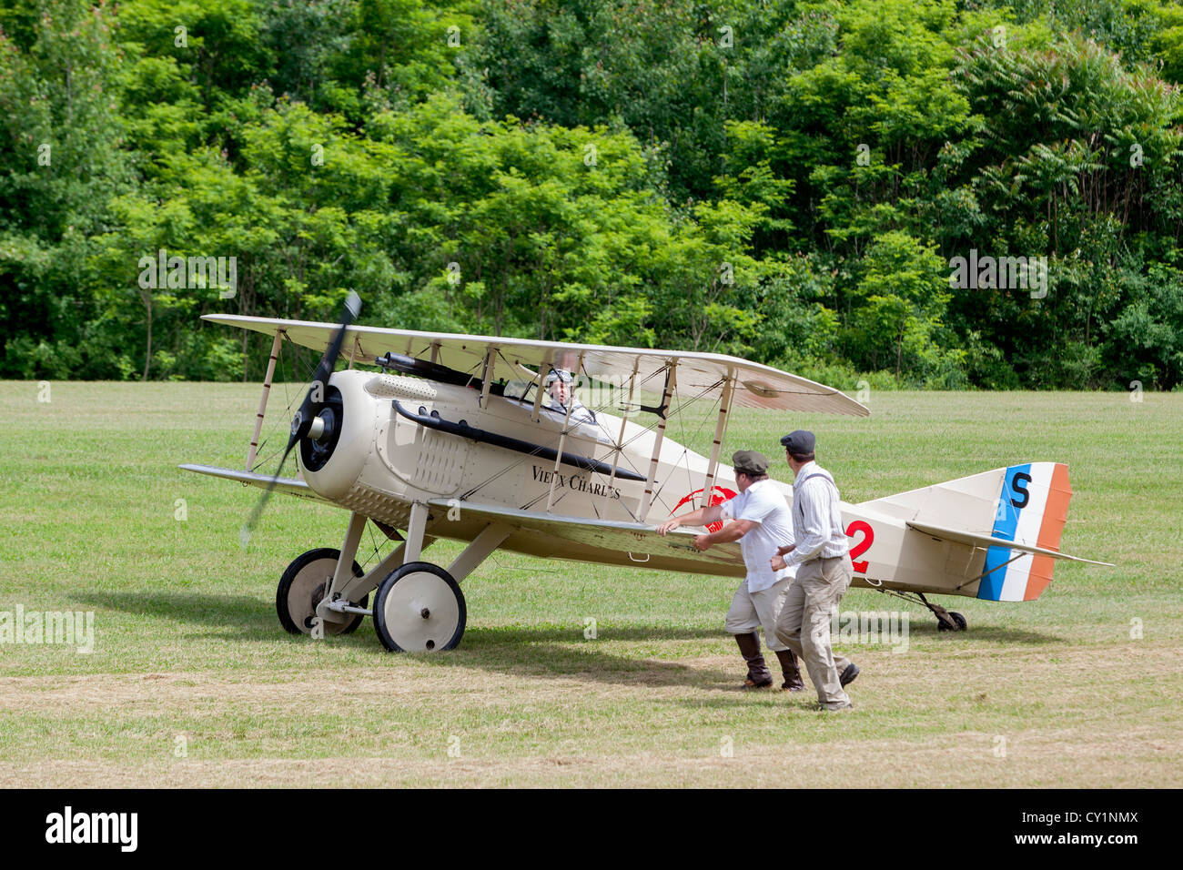 SPAD VII biplano antichi. Foto Stock
