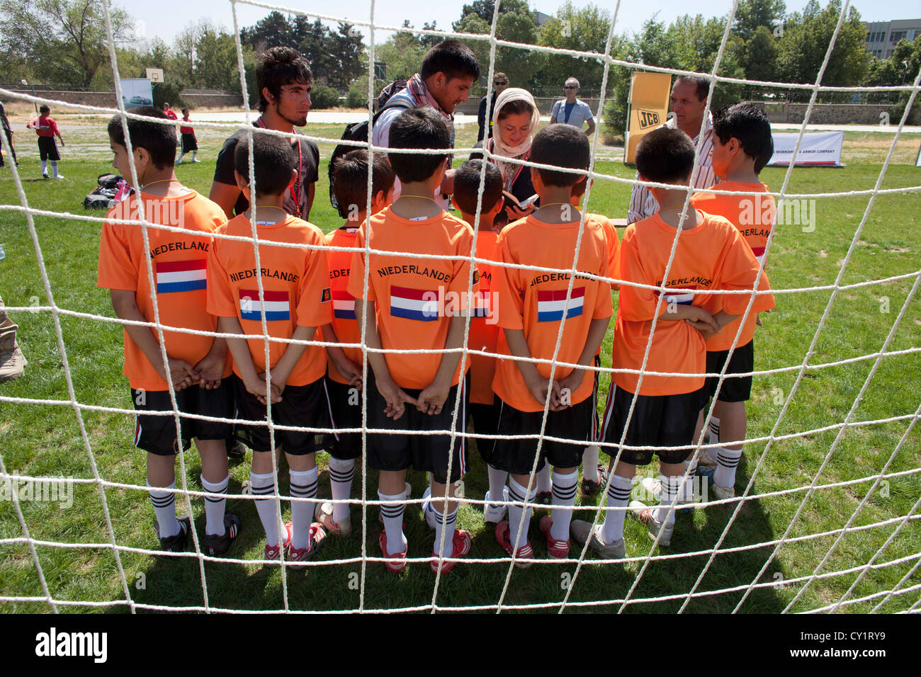 Orange holland torneo boy bambini playe Foto Stock