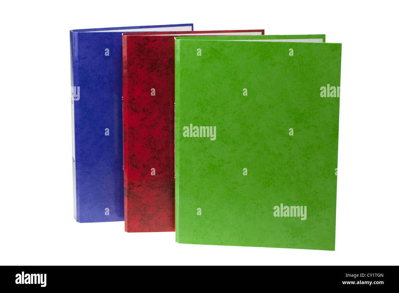 Tre file clip A4 le cartelle Foto Stock