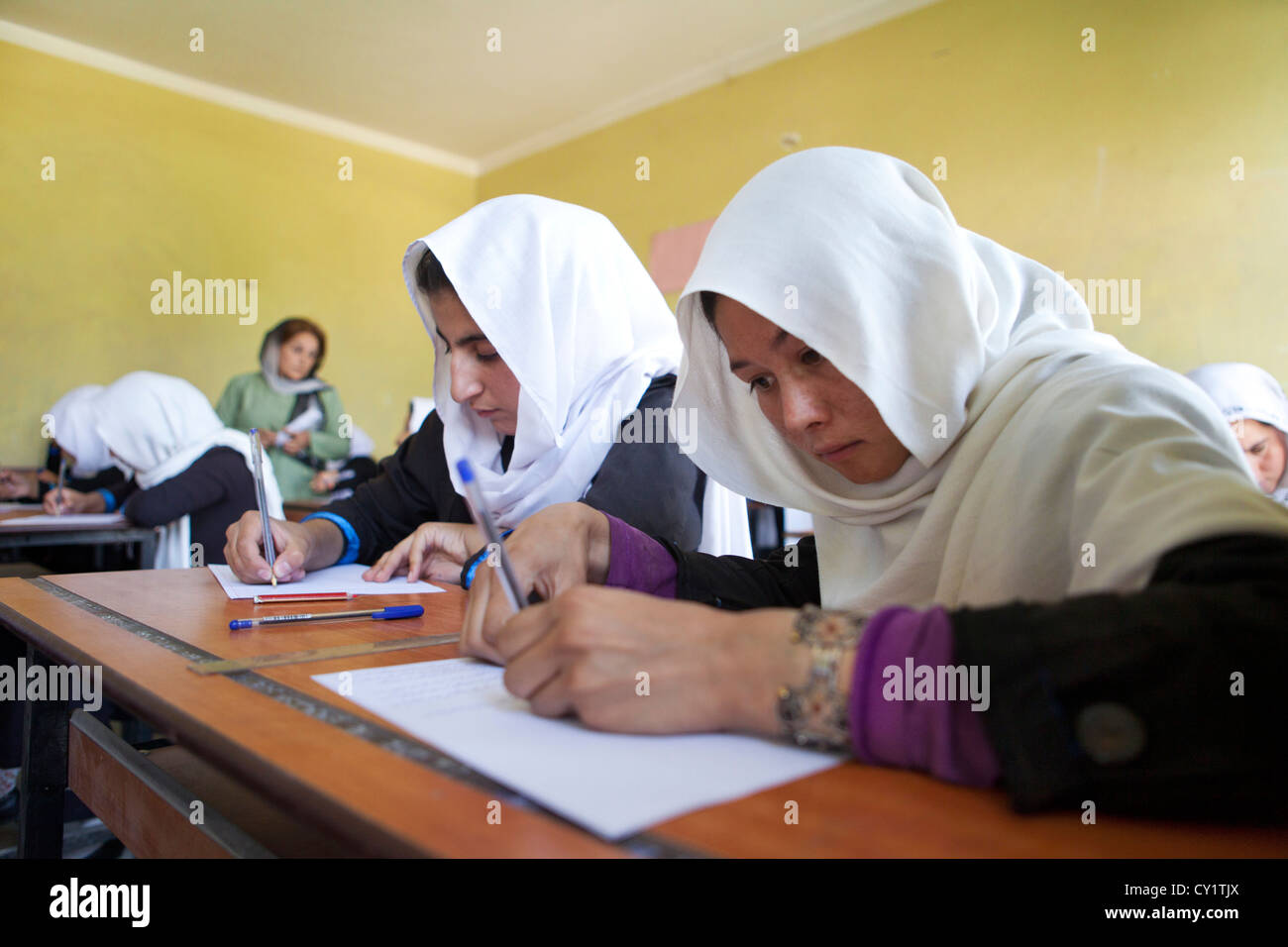 Ragazze-scuola a Kabul, Afghanistan Foto Stock