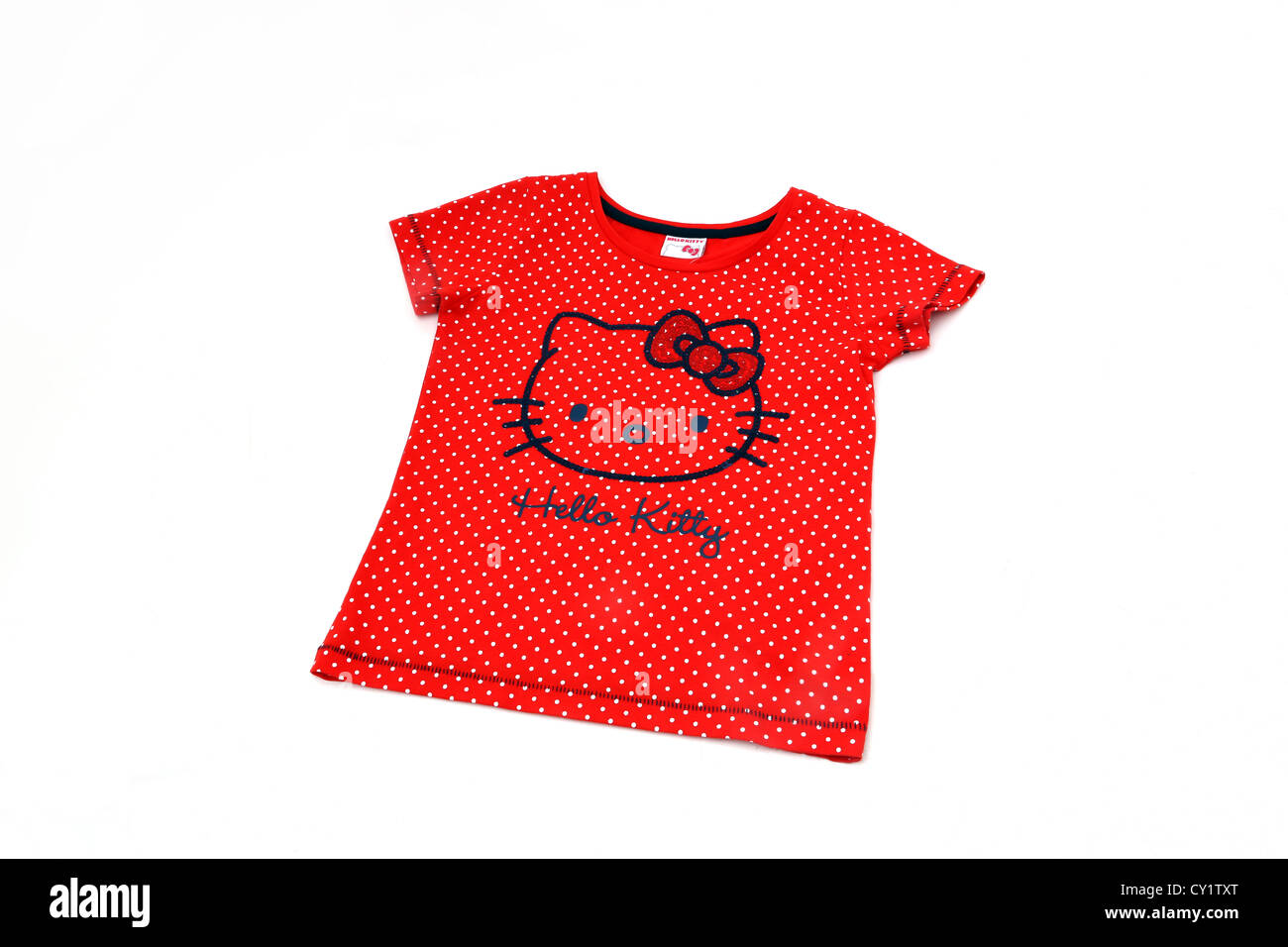 Red Hello Kitty T-shirt bianca con Pois Foto Stock