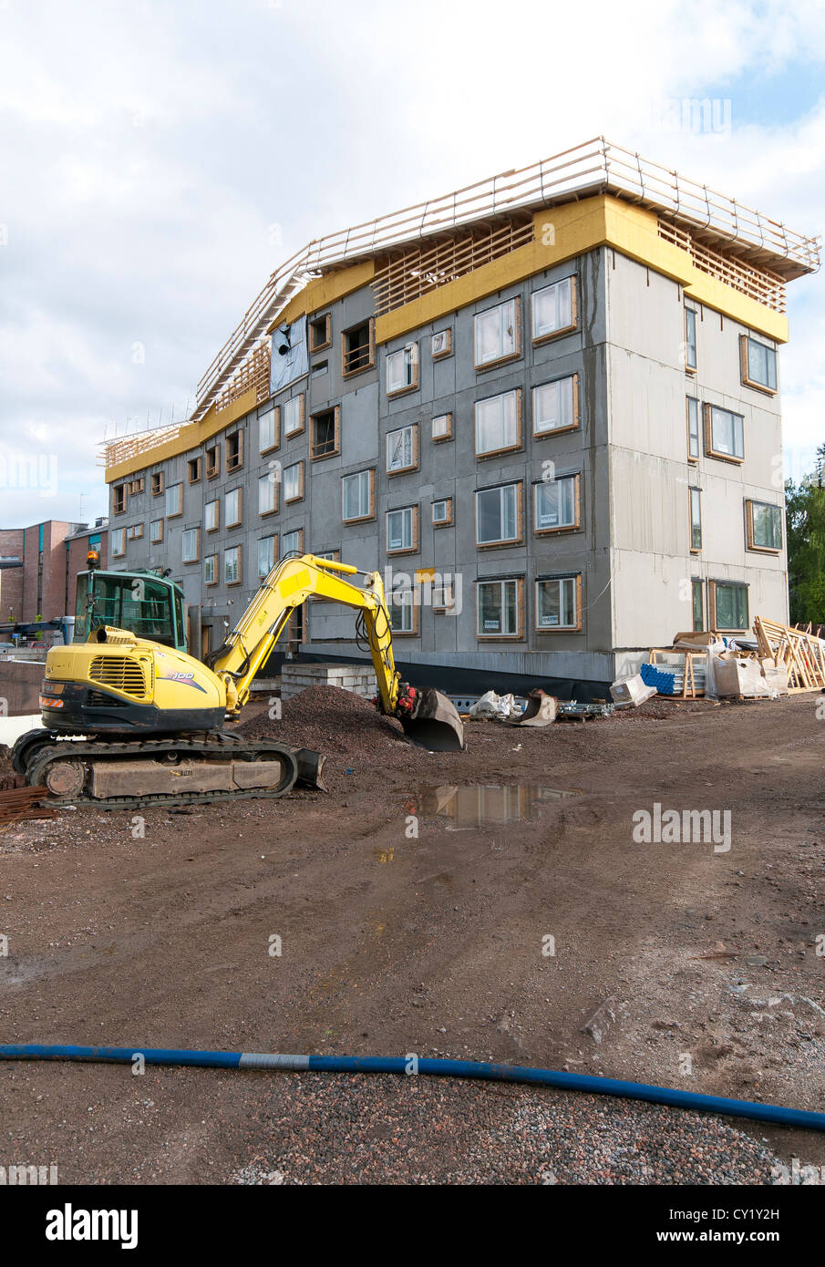 Lo sviluppo urbano nel Haaga sobborgo di Helsinki, Finlandia Foto Stock