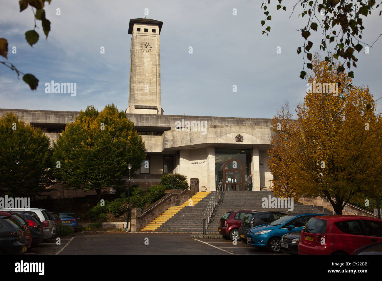 Diritto di corona magistrati corte giurisdizionale a Newport civic center, centro di Newport, Wales, Regno Unito. Foto Stock