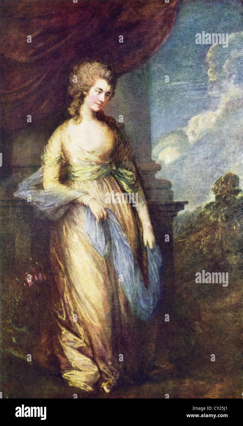 Questo dipinto, intitolato la Duchessa di Devonshire, è considerato essere uno di Gainsborough's maggiori conquiste. Foto Stock