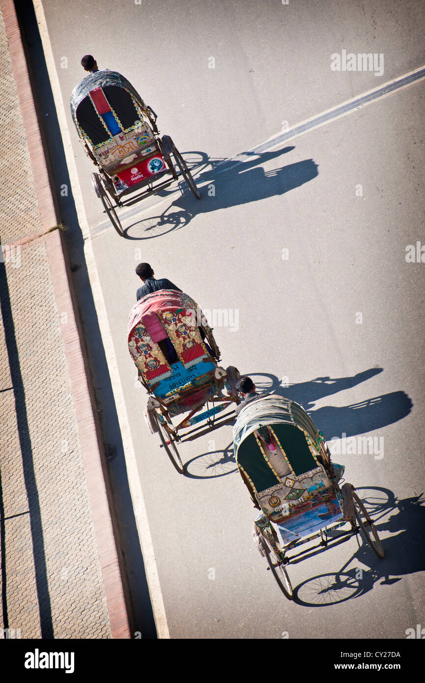 Rickshaws a Dacca in Bangladesh Foto Stock