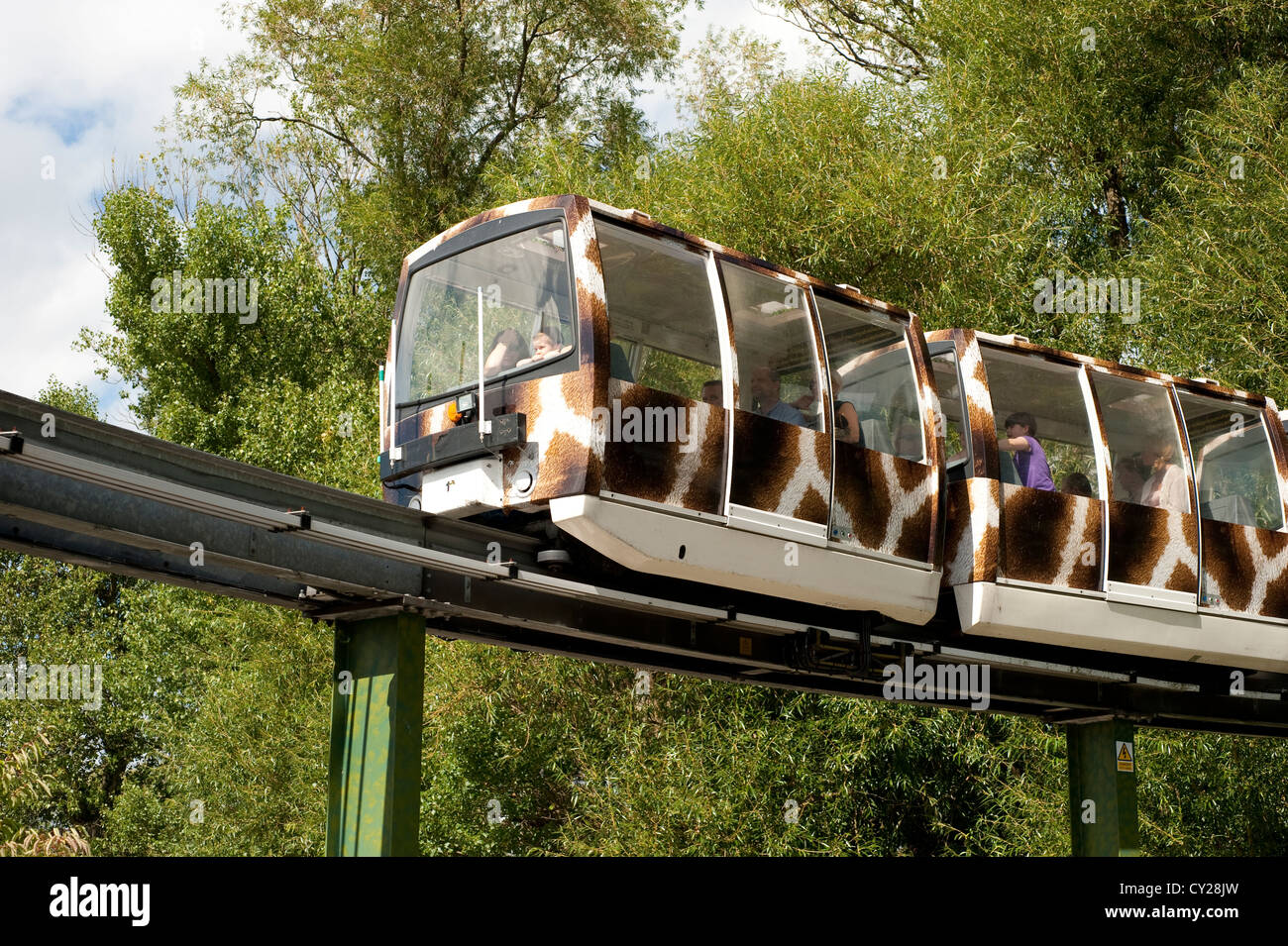 Zoo Monorail ferrovia sopraelevata per i visitatori Foto Stock