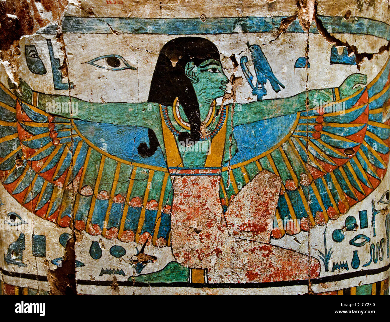 Bara fine dinastia Kushite 712-664 A.C. Alto Egitto Tebe el-Khokha Tomba di Aafenmut vernice del gesso 56 cm Foto Stock