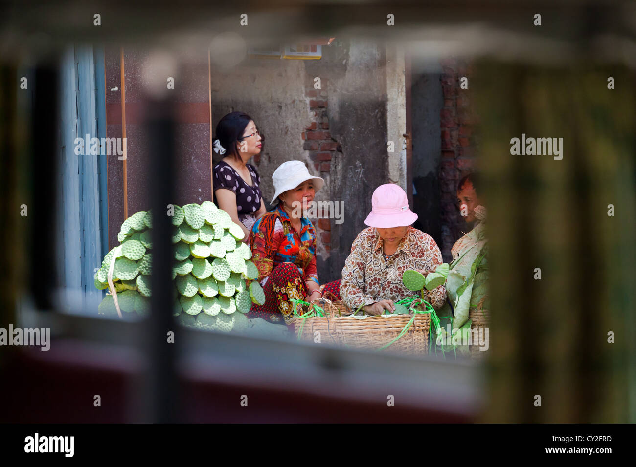 Le donne del mercato in Phnom Penh Cambogia Foto Stock