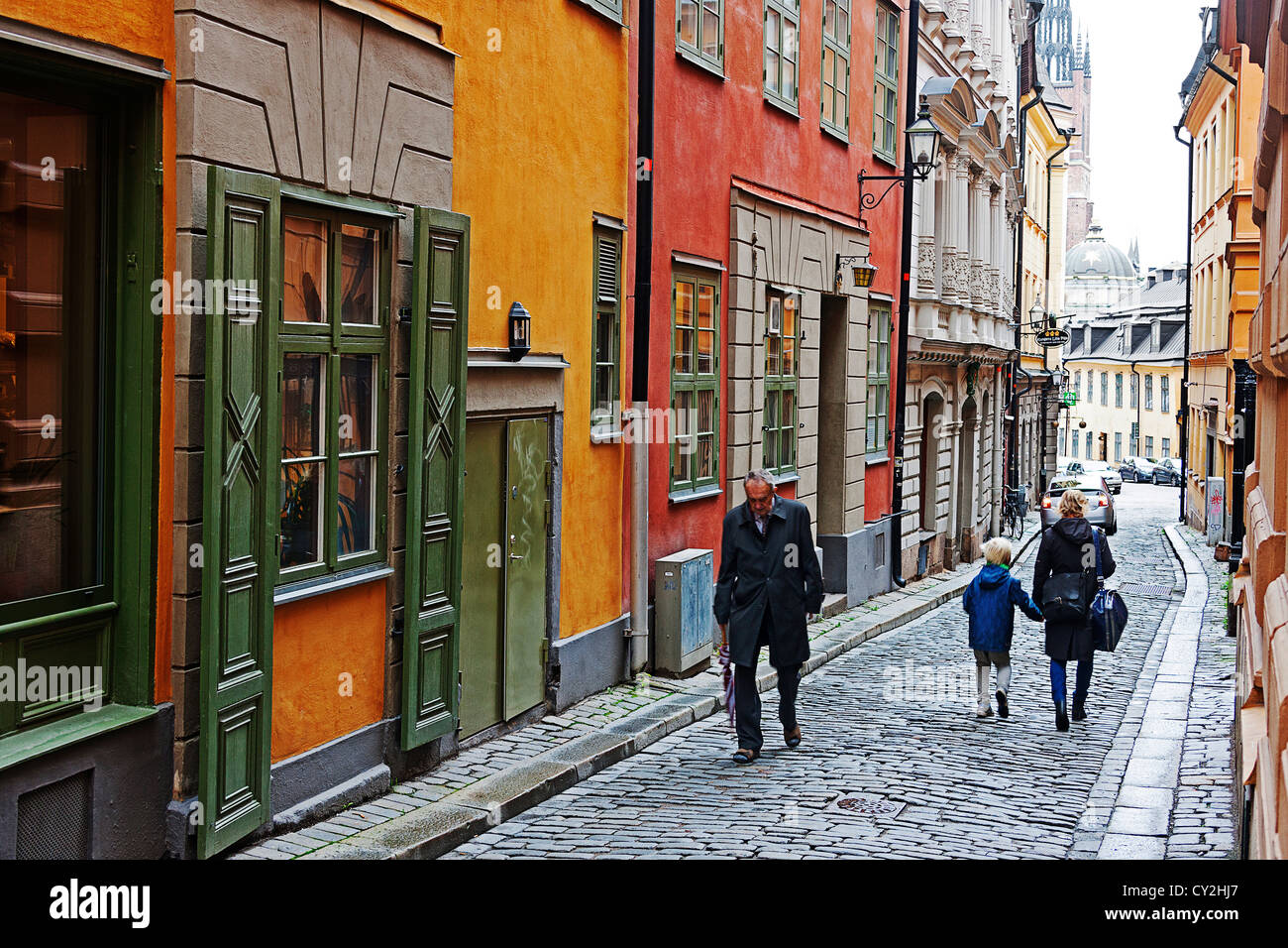 La Stora Nygatan (svedese: "Il nuovo grande Street') è una strada di Gamla stan.Stockholm.Svezia Foto Stock