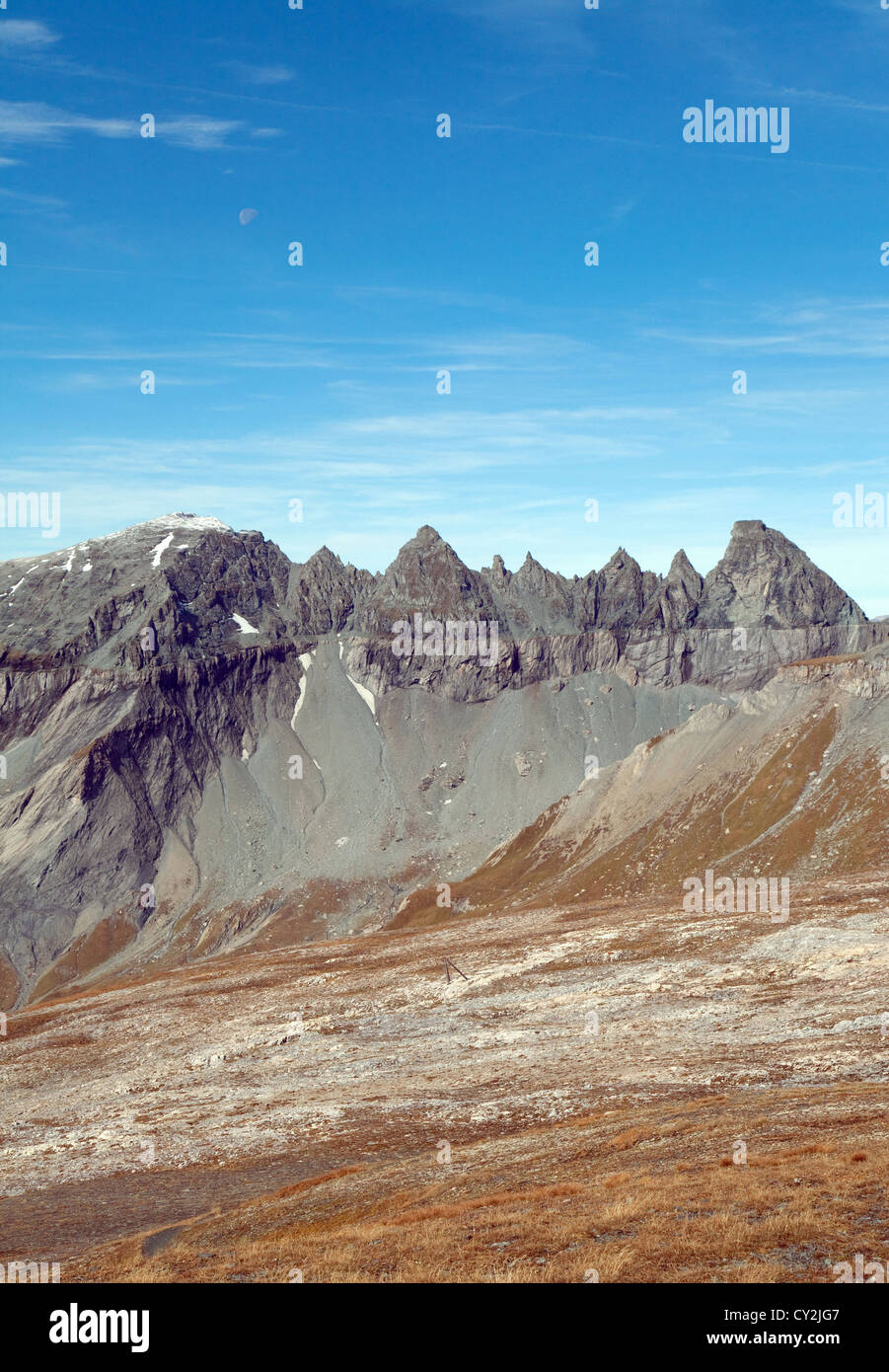 Il Tschingelhorner, Sito Patrimonio Mondiale dell'UNESCO, alpi svizzere a Flims, Grigioni Svizzera Europa Foto Stock