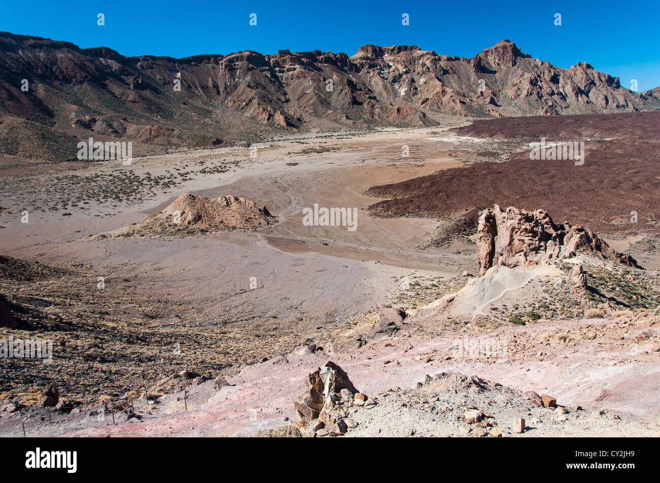 Tenerife vulcano Teide arido parco nazionale rock Foto Stock