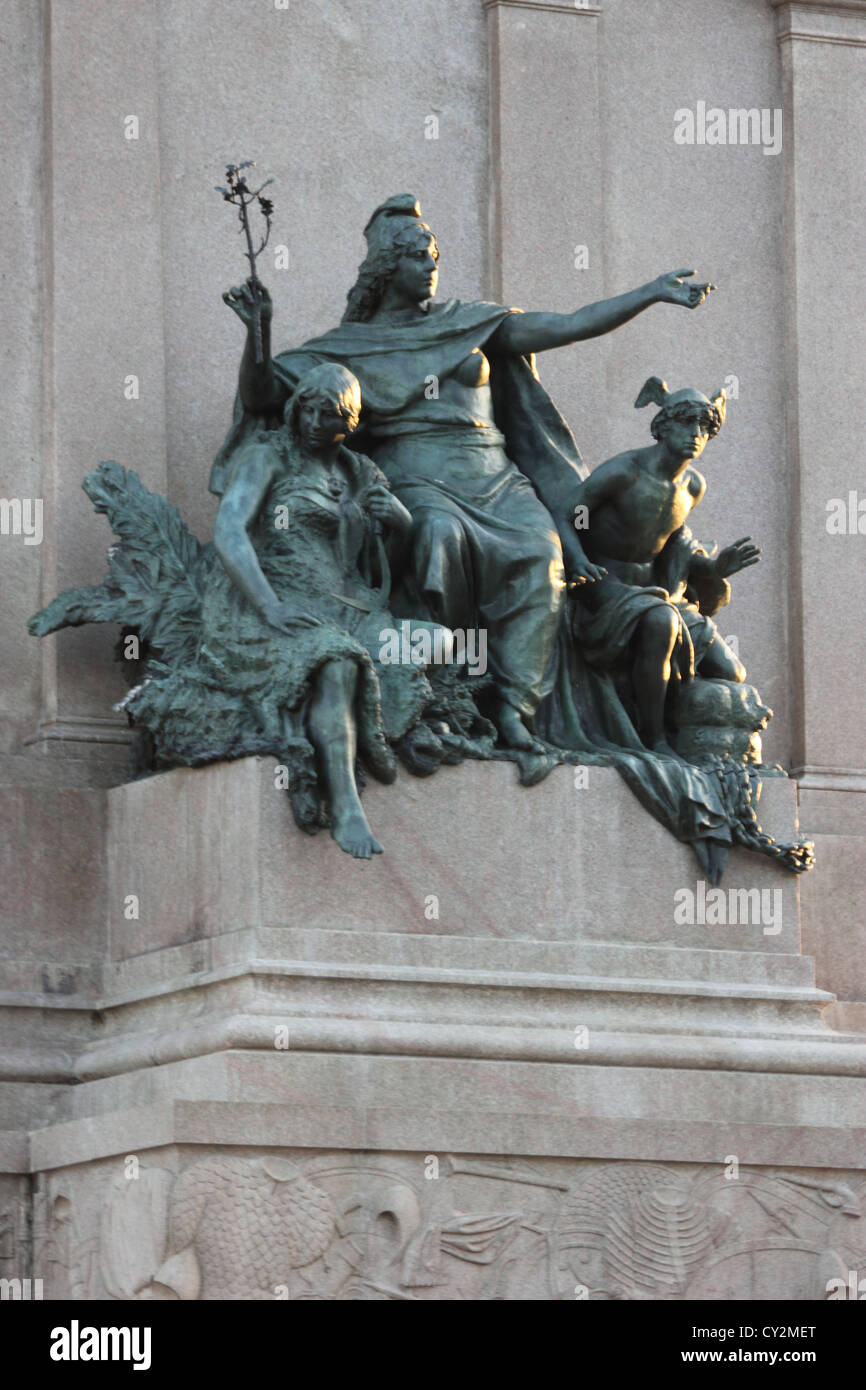 Il famoso monumento equestre dedicato a Giuseppe Garibaldi al Gianicolo ROMA, statua dettaglio, bronzo Foto Stock