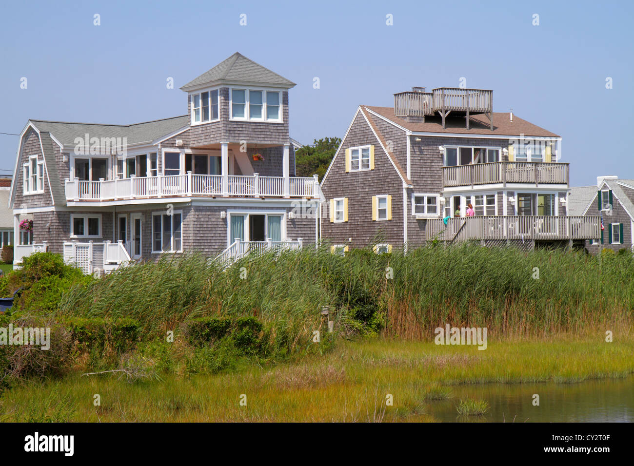 Cape Cod Massachusetts,Hyannis,marea mash,cedro shingle,casa casa casa case residenza,case,spiaggia case,affitto,MA120817045 Foto Stock