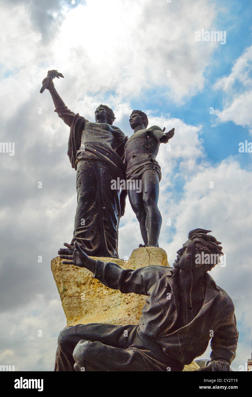 Statua di martiri, Piazza Martiri, Beirut, Libano, Medio Oriente Foto Stock