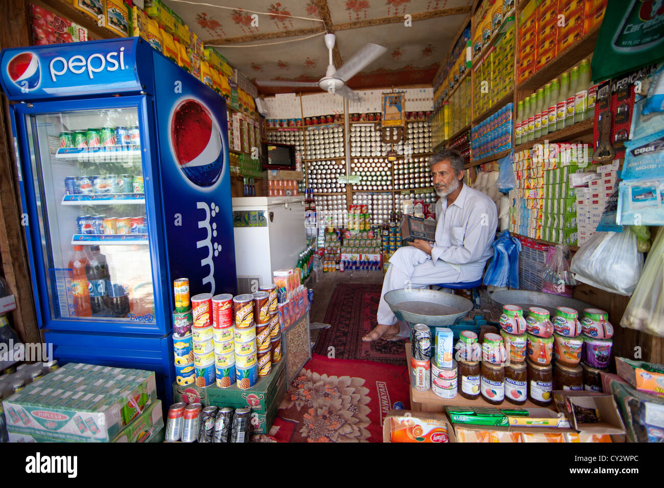 Negoziante a Kabul, Afghanistan Foto Stock