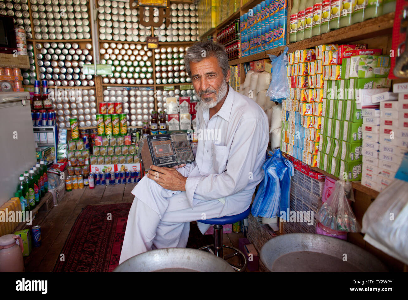 Negoziante a Kabul, Afghanistan Foto Stock