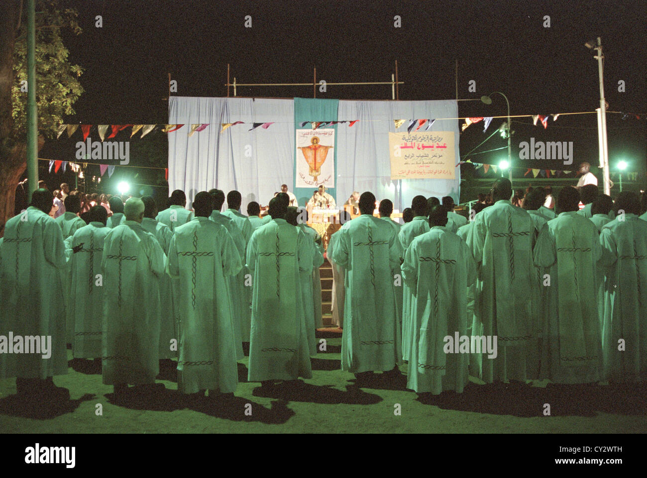 La comunità cattolica dell Arcidiocesi di Khartoum, sotto la guida di Sua Eminenza il Cardinale Gabriel Zubeir Wako. Sudan Foto Stock
