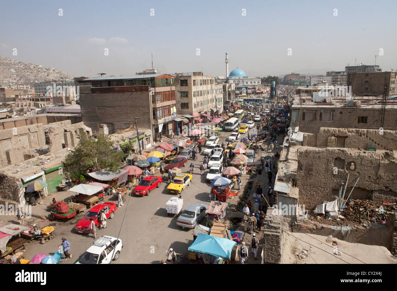 Cityview del centro di Kabul, Afghanistan Foto Stock