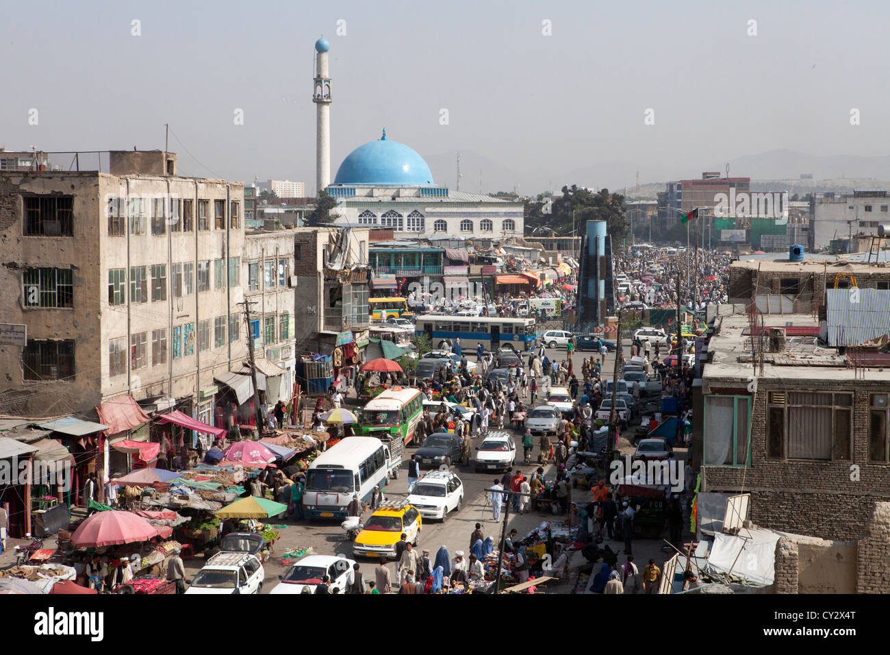 Cityview del centro di Kabul, Afghanistan Foto Stock
